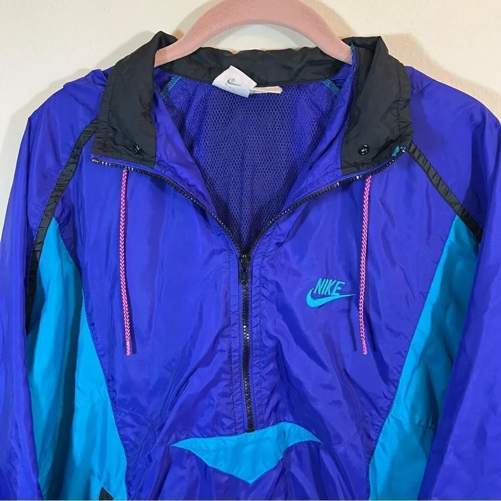 Vintage Nike Windbreaker Purple Blue Medium Gray Tag‎
